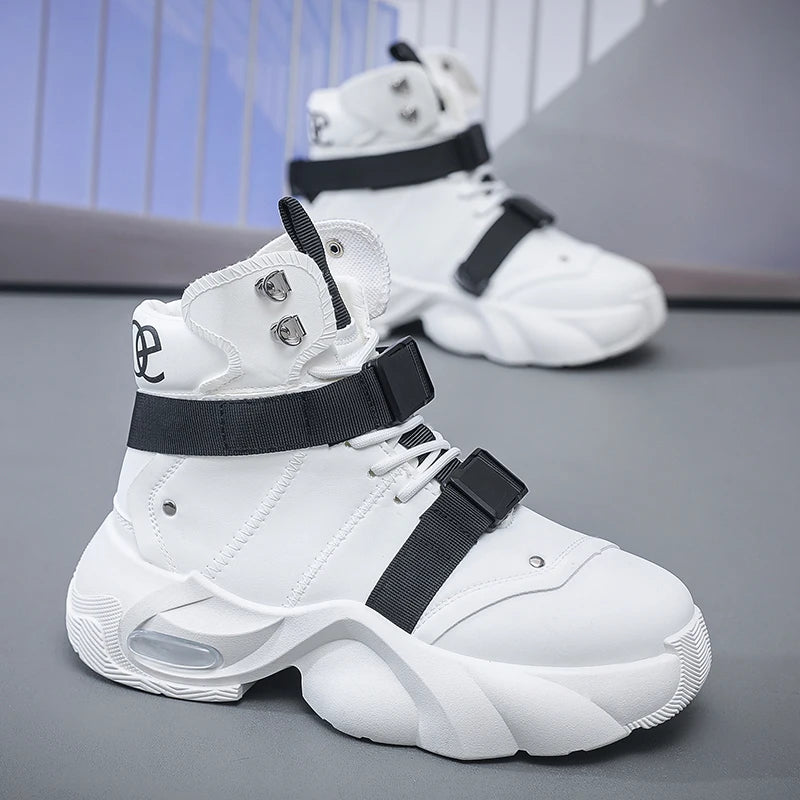 Fashion Platform Sneaker for Men Cool High Top Men Boot Designer Shoes Men Motorcycle Boot Outdoor Wear-resistant Workwear Boots
