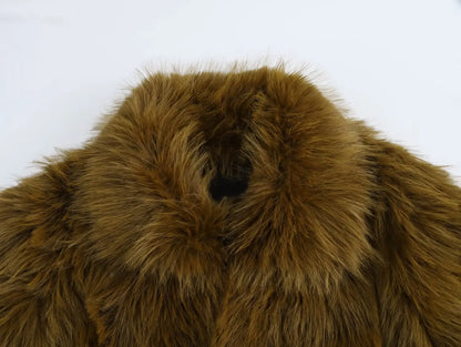 European And American Style Autumn And Winter New Women's Clothing High-end Artificial Fur Effect Lapel Short Jacket