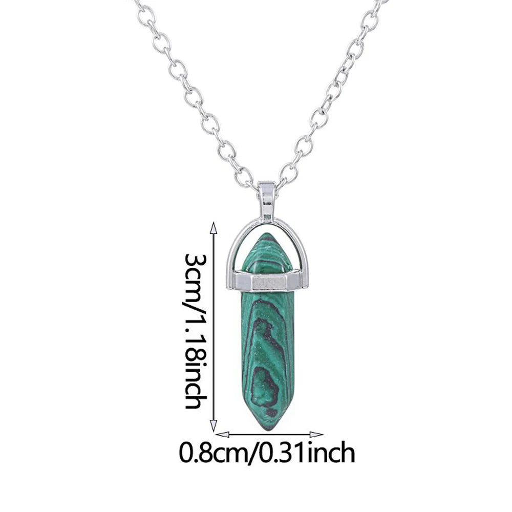 Women Natural Stone Pendant Necklace Wishing Bottle Crystal Perfume Essential Oil Diffuser Vial Jewelry  Rose Quartzs Amethysts