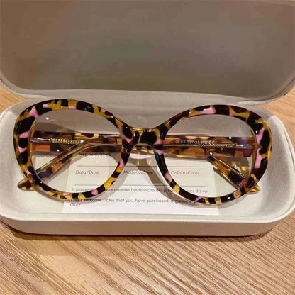 CLLOIO New Fashion Oval Transparent Frame For Women Anti Blue Light Reading Glasses Myopia Customizable Prescription Eyeglasses