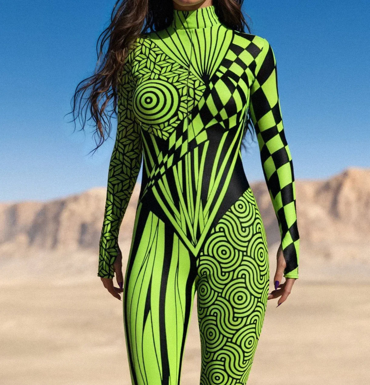 Women 3D Painted Cosplay Jumpsuit Cyberpunk Muscle Bodysuit Halloween Carnival Party Performance Zentai Suit Aerial Yoga