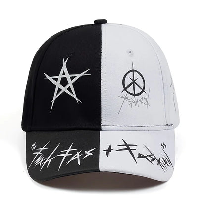 Unisex Letter Pattern Printing Snapback Baseball Caps Spring and Autumn Outdoor Adjustable Casual Hats Sunscreen Hat - Kimlud