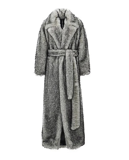 New men's fur coat, fox fur lapels, long trendy overcoat, winter windproof and warm trench coat, large size | Kimlud...
