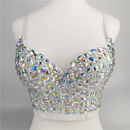 Quality Pearl Tank Tops Rhinestone Women Crop Top Club Clothes Streetwear Y2K Corset Woman Shaper Camis Fashion Feamale Clothing
