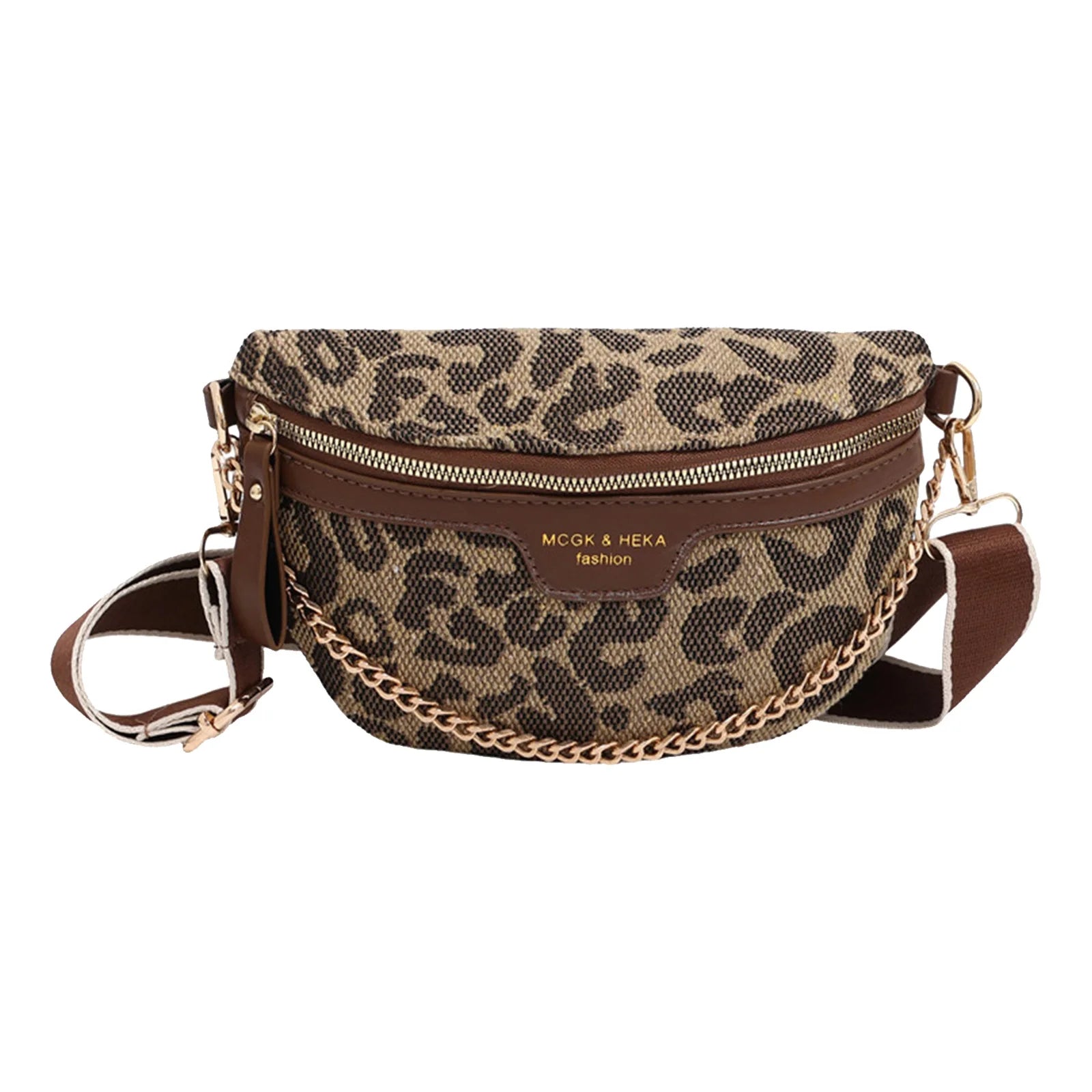 Fashion Grid Chest Bag Retro Crossbody Bags Trendy Sling Shoulder Bag Travel Wide Strap Waist Bag Women Small Chain Fanny Pack