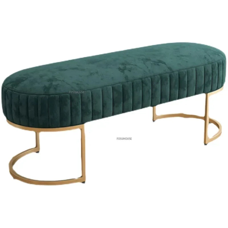 Nordic Soft Velvet Bed Footrest Ottoman Living Room Furniture for Home Bedroom Luxury Pouf Bench Entrance-hall Shoes...
