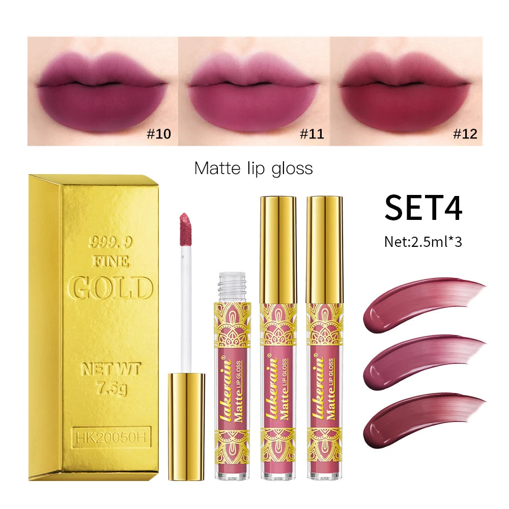 Golden Bar Luxury Lipstick Timeless Velvety Smooth Finish Intense Color Stay Smudge-Proof & Waterproof Valentines Day Gift for H - Kimlud