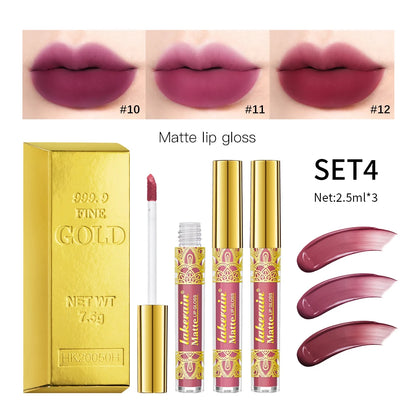 Golden Bar Luxury Lipstick Timeless Velvety Smooth Finish Intense Color Stay Smudge-Proof & Waterproof Valentines Day Gift for H - Kimlud