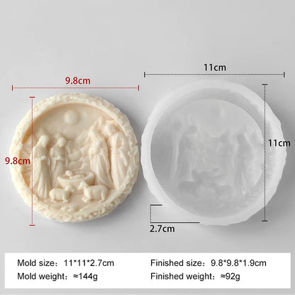 DIY Jesus Family Aroma Candle Silicone Mold Handmade Soap Plaster Epoxy Ornament Mold Chocolate Biscuit Baking Mould