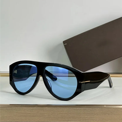 New Oversized Pilot Sunglasses Women Fashion Luxury Big Frame One Piece Gradient Sunglasses Retro Classic Thick Shades