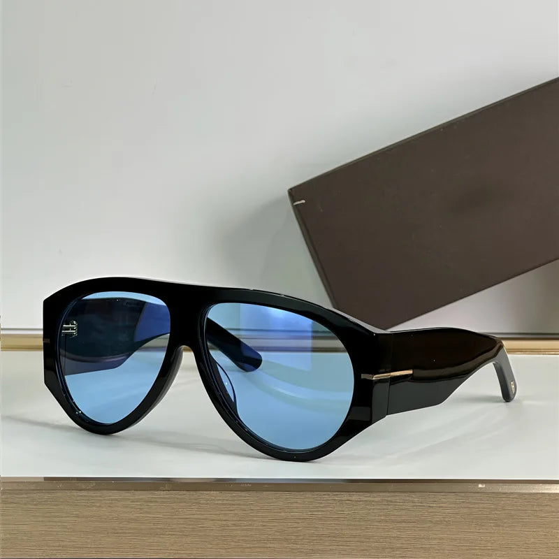 New Oversized Pilot Sunglasses Women Fashion Luxury Big Frame One Piece Gradient Sunglasses Retro Classic Thick Shades