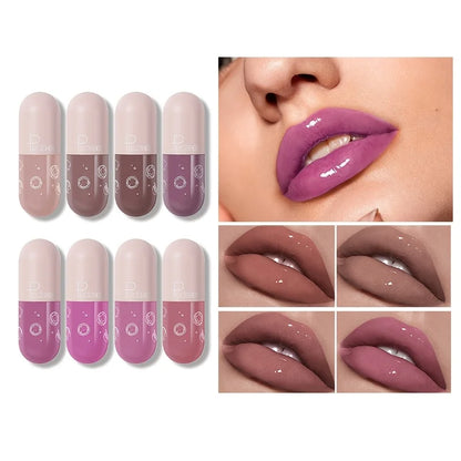 Capsule Mirror Lip Gloss, Water-Light High Shine, Non-Stick Cup, Long-Lasting, Moisturizing, Travel Size