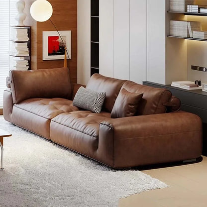 Leather Living Room Sofa Luxury Sectional Modern Design Sofa Apartment Interior Salon Canape De Luxe Moderne Room Decor - Kimlud