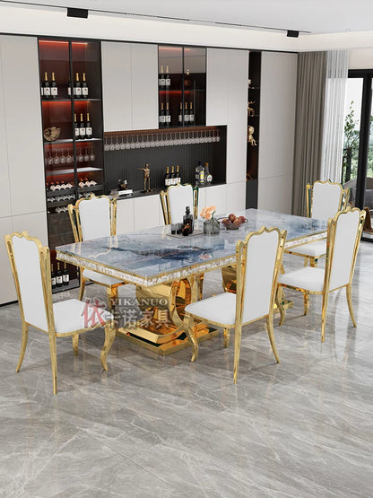 Kitchen Marble Dining Table Restaurant Side Chairs Living Room Study Dining Table Writing Office Muebles Commercial Furniture - Kimlud