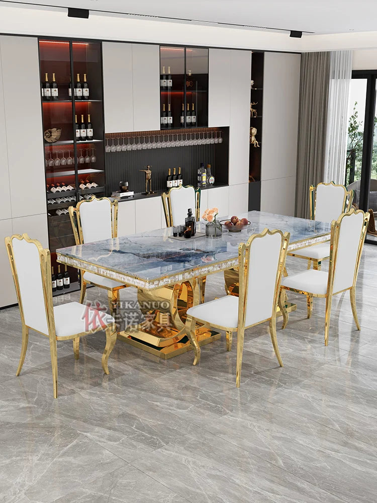 Kitchen Marble Dining Table Restaurant Side Chairs Living Room Study Dining Table Writing Office Muebles Commercial Furniture - Kimlud