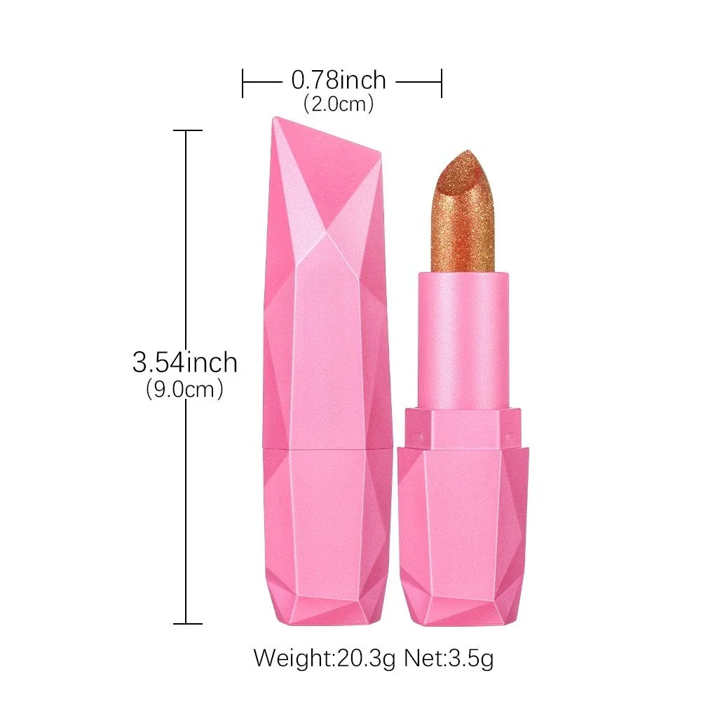 6 Colors Glitter Lipstick Hydrating Red Pink Sparkling Shine Lip Color Highly Pigmented Lip Tints Metallic Finish Lip...