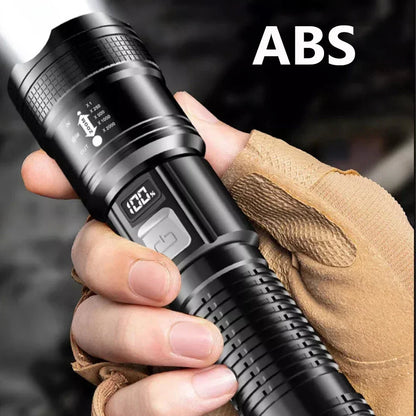 6000000LM LED Flashlight Rechargeable High Power Military Tactical Flashlight Telescopic Zoom Torch Lamp Outdoor Camping Lantern