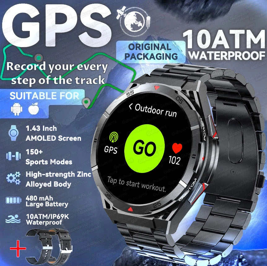 2025 New for HUAWEI Original Premium GPS SmartWatch Ultra HD AMOLED Display Built-in GPS BT Call 10ATM Waterproof Smart Bracelet