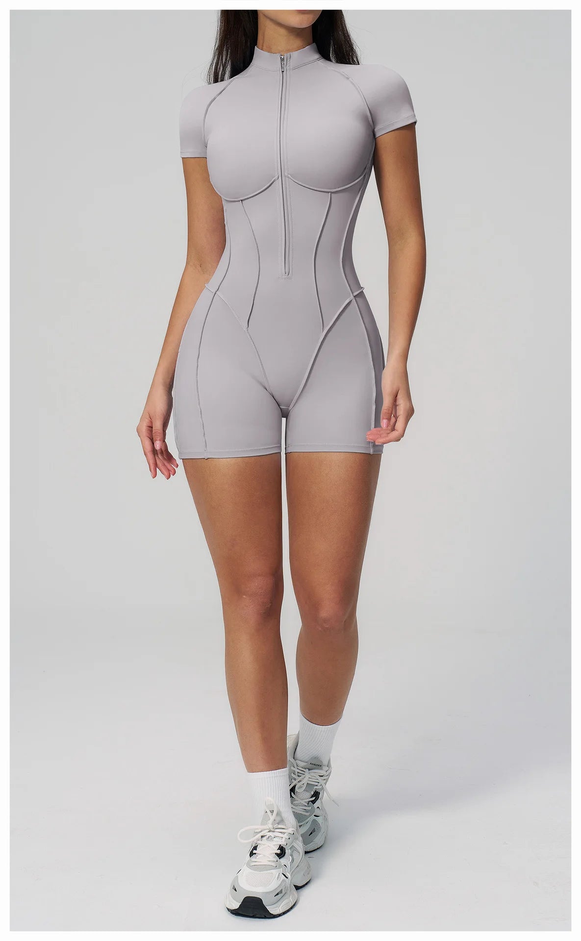 2026 Yoga Bodysuit Short Sleeves Women Tracksuits Gym Zipper Jumpsuits Sports Workout Rompers Fitness One-piece Suit Activewear - Kimlud