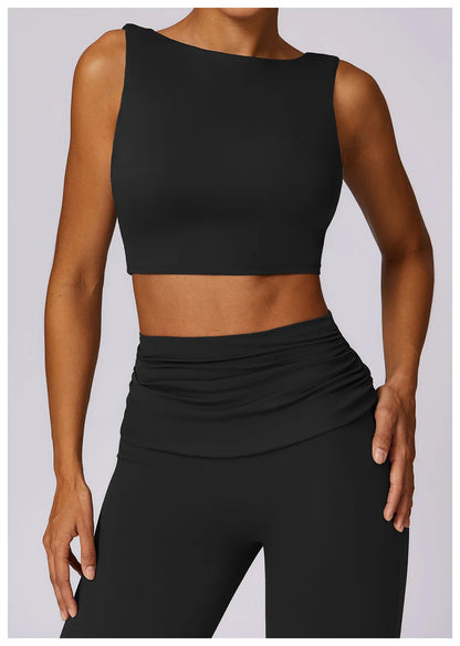 High Strength Sports Bra Shockproof Crop Top Anti-sweat Fitness Top Women Yoga Bra Backless Push Up Sport Top Gym Workout Top - Kimlud