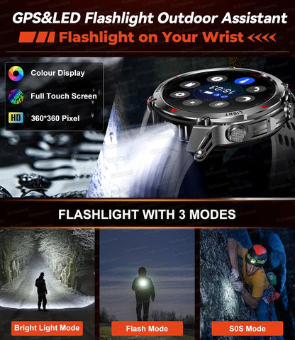 2025 New Outdoor Sport Smart Watch Men HD AMOLED Screen  Six Star GPS Positioning Heart Rate Bluetooth Call IP69/5ATM SmartWatch