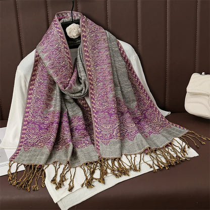 Luxury Brand Autumn Cashmere Pashmina Shawl Lady Wrap Warm Winter Scarves Design Print Female Foulard Cotton Stoles...