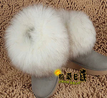 Luxury Faux Fur Fox Artificial Raccoon Shoes Cover Leg Warmers Ankle Boots Feet Cuffs Socks Cover Shoes Sleeve Elastic DIY - Kimlud