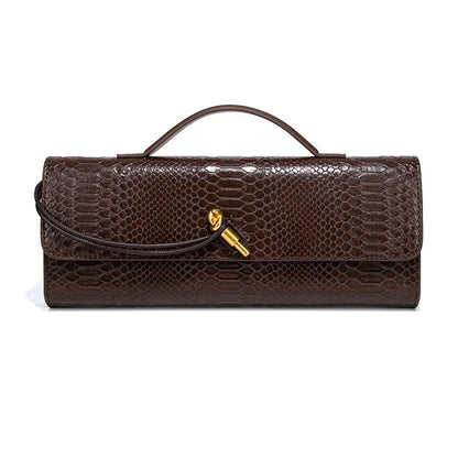 Luxury Design Top-Handle Bag For Women Evening Handbag Long Purse, Crocodile Pattern Crossbody Shoulder Bags Fashionable Outfits - Kimlud