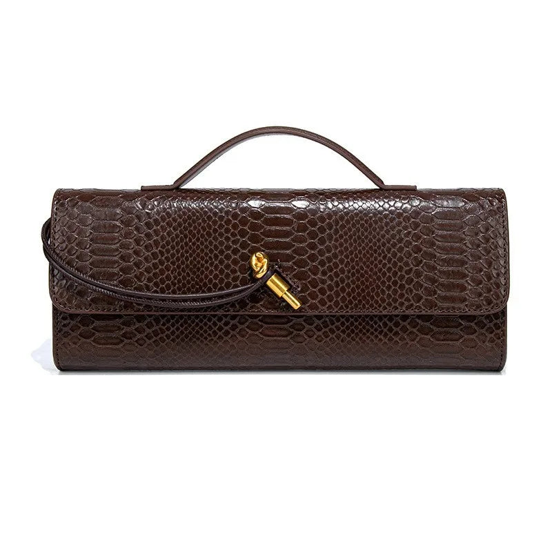 Luxury Design Top-Handle Bag For Women Evening Handbag Long Purse, Crocodile Pattern Crossbody Shoulder Bags Fashionable Outfits - Kimlud