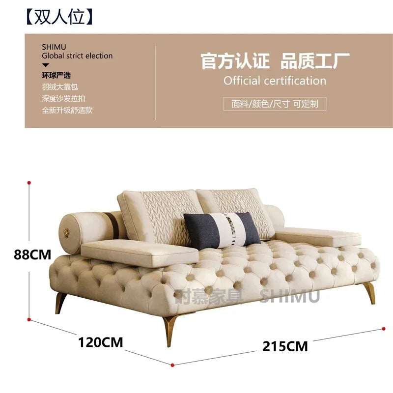Italian Genuine Leather Sofas Sectional Modern Luxry Designer Loveseat Sofa 3 Piece Set Woonkamerbanken Living Room...