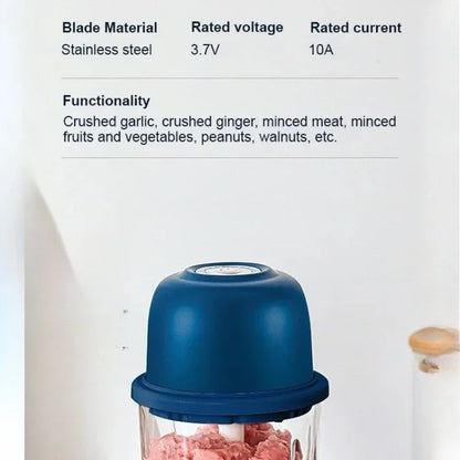 Powerful Electric Food Blender Garlic Meat Chilli Grinder Machine Wireless Mini Baby Food Processor