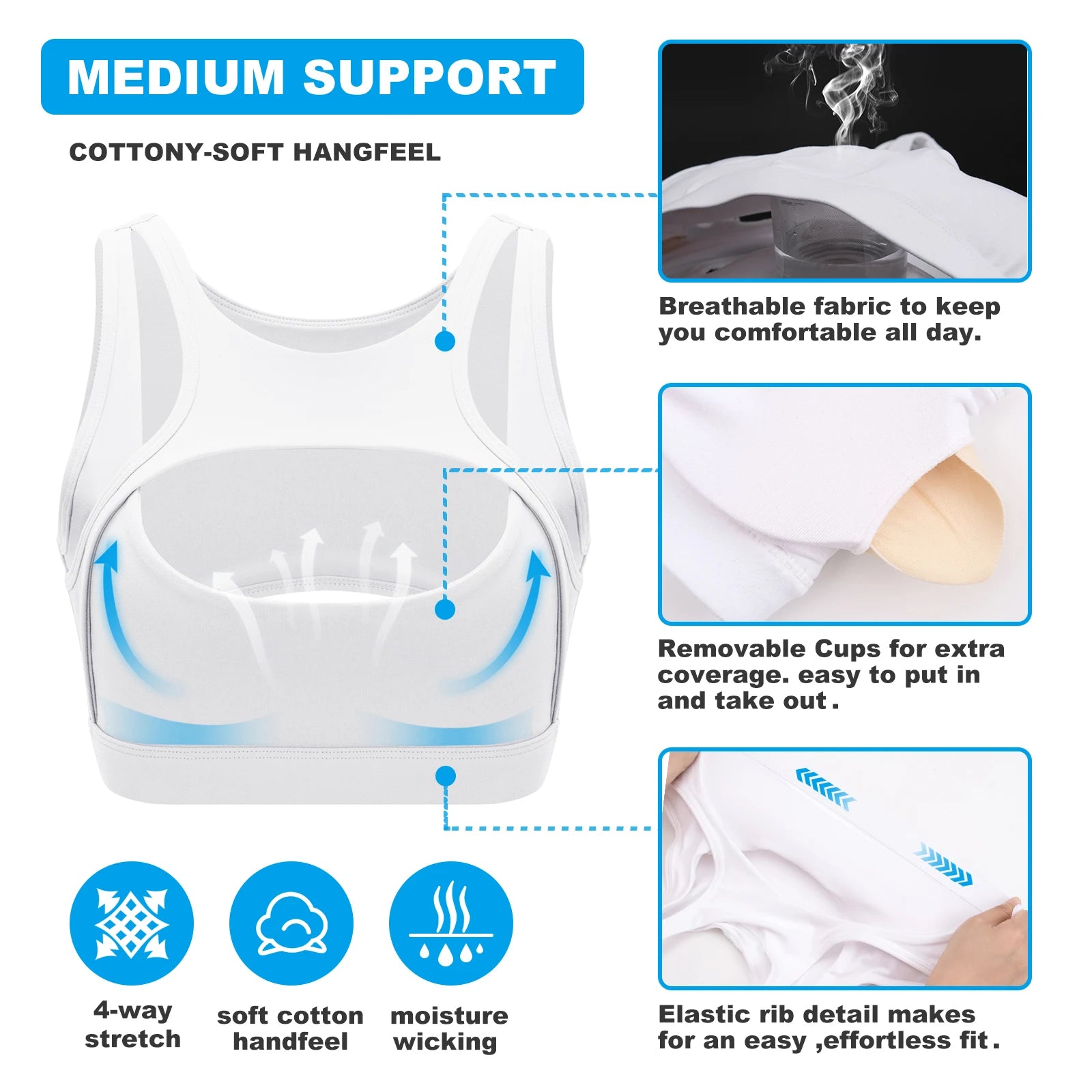 Removable Cups Sports Bra Shockproof Running Fitness Anti-sagging Upper Collection Soft Support High-strength Women's Yoga Vest - Kimlud