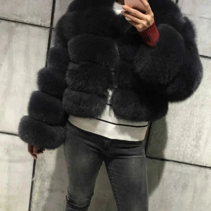 Faux Fur Coats Women Short Coat Jackets Elegant Jacket  Autumn Winter Y2k Furry Outerwear Mom Splice Thick Warm Coffe Coats
