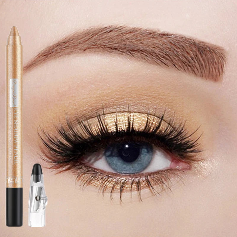 Metallic Blue Pearlescent Eyeshadow Pencil Stick Lasting Waterproof Smoky Glitter Grey White Purple Eye Shadow...