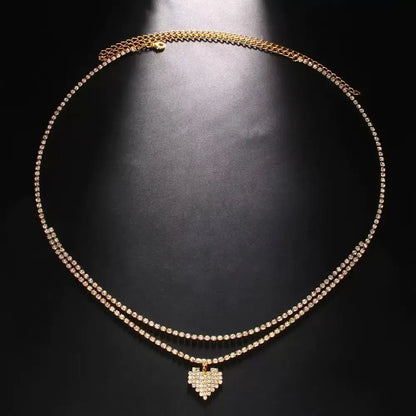 Luxury Rhinestone Double Chain Water Drop Waist Chains Body Jewelry for Women Crystal Body Belly Chain Body Decoration...