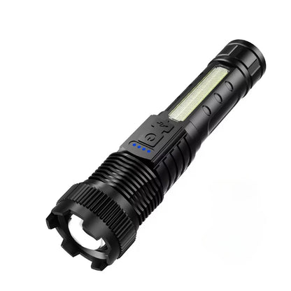 6000000LM LED Flashlight Rechargeable High Power Military Tactical Flashlight Telescopic Zoom Torch Lamp Outdoor Camping Lantern