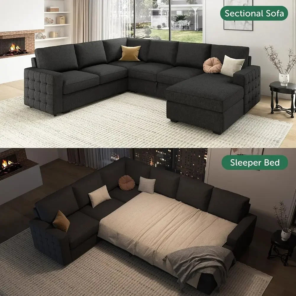 BestsellerGray Sectional Sofa with Hidden Bed and Storage for Living Room | Kimlud Luxury Sofa