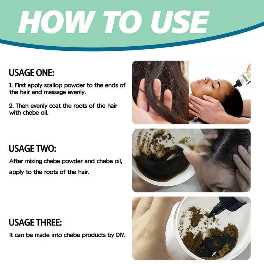 Natural Chebe Powder Moisturizing Strong Nourishing Scalp Anti Hair Loss Repair Hair Break Split End Hair-Care Product for Women