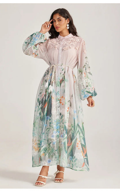 Sle Long Sve Embroidered Dr Stand Collar Tee Dimensional Holiday Faion Low Waist Thi Winter Street Sle