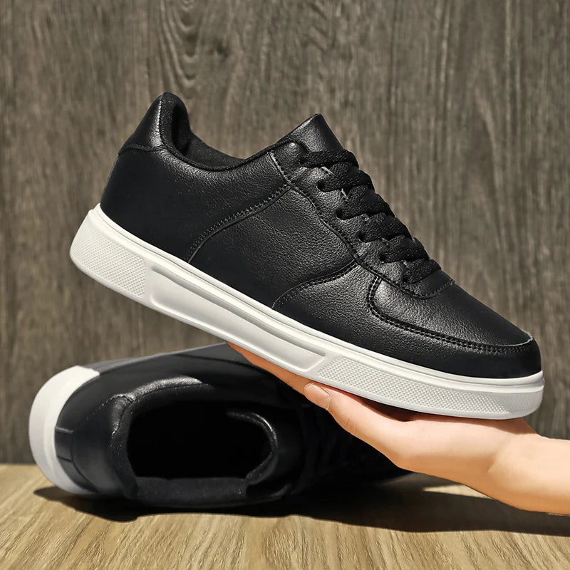 Leather Men White Sneakers Classics Breathable Comfort Casual Shoes Men Fashion Outdoor Running Shoes Couple Footwear Size 36-47 - Kimlud