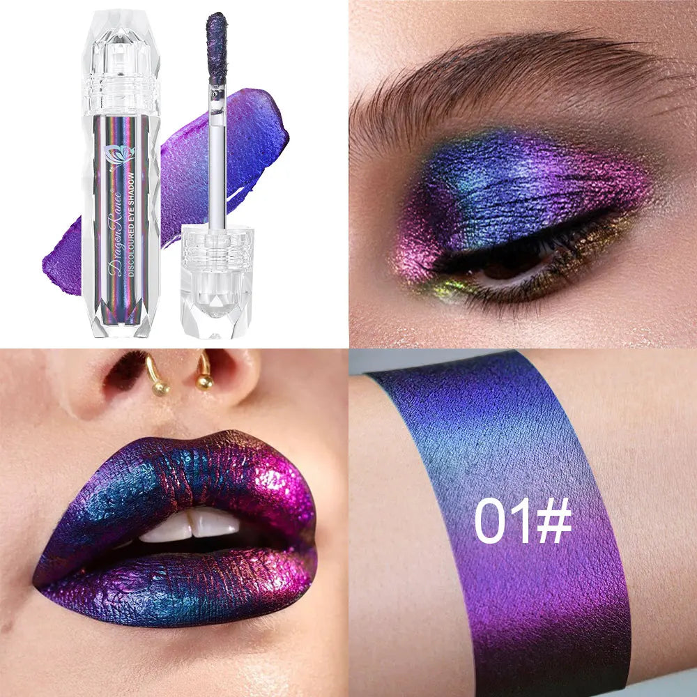Chameleon Metal Lip Gloss Liquid Lipstick Brightening Long-Lasting Lip Gloss Multi-Color Long-Lasting Moisturizing Non-Stick Cup