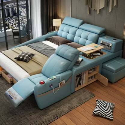 High End Nordic Double Bed Headboard Queen Storage Safe Luxury Twin Bed Frame Full Size Sleeping Camas De Casal Home Furniture