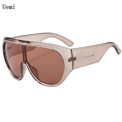 New Fashonable Oversized One-piece Luxury Sunglasses For Women Men Big Goggles Sports Sun Glasses Trendy Shades UV400 Eyewear - Kimlud