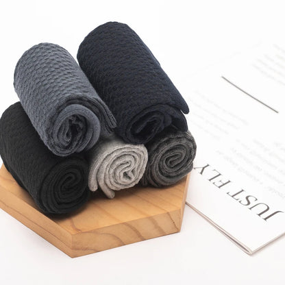 High Quality 10 Pairs/lot Men Bamboo Fiber Socks Breathable Compression Long Socks Business Casual Male Large size 38-45...