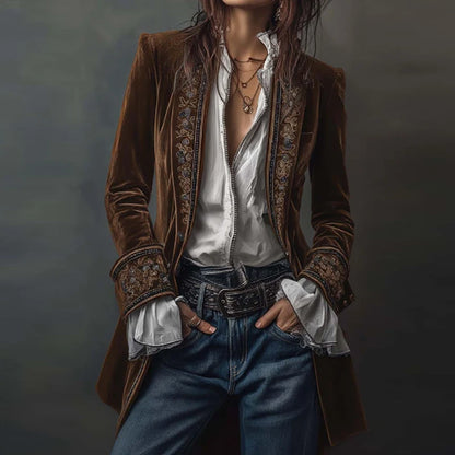 New V Neck Patchwork Elegant Chic Jackets, Women Spring Autumn Long Sleeve Fashion Coat, Casual Simple Ladies Cardigan Outerwear