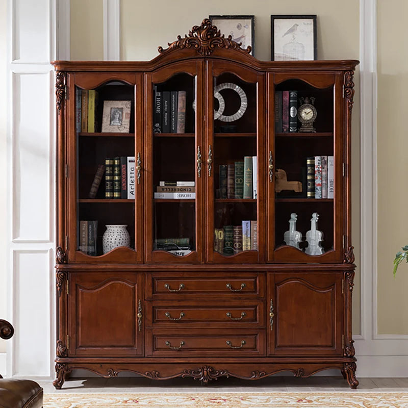 American solid wood four-door large bookcase large capacity shelf | Kimlud Mid Range Shelf
