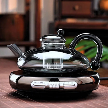Tea Coffee Pot Nordic Light Luxury Big Belly Fu Mouse Pot Glass Electric Ceramic Stove Brewing Teapot Set New High-end