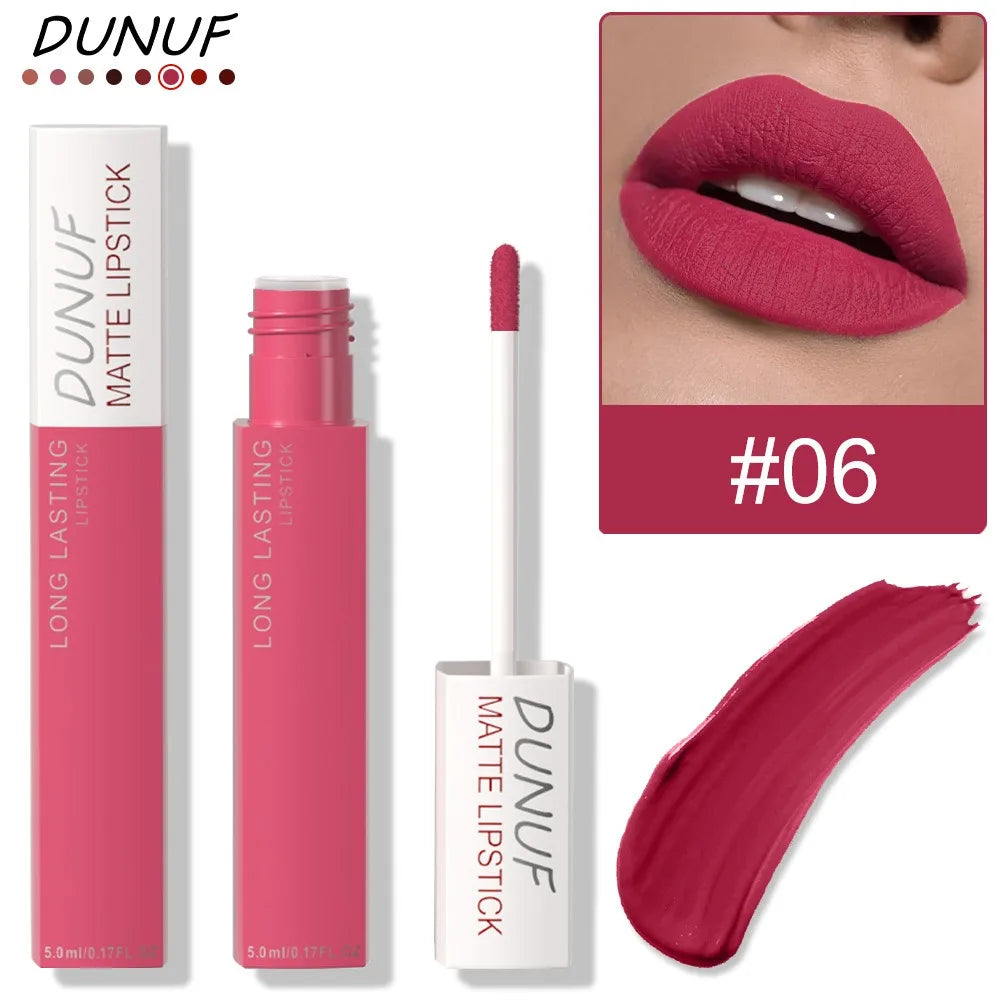 Non Stick Cup Liquid Lipstick Dark Purple Long Lasting Lip Gloss Matte Velvet Finish Resistant To Fading Waterproof Lip...