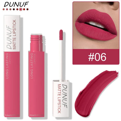 Non Stick Cup Liquid Lipstick Dark Purple Long Lasting Lip Gloss Matte Velvet Finish Resistant To Fading Waterproof Lip...