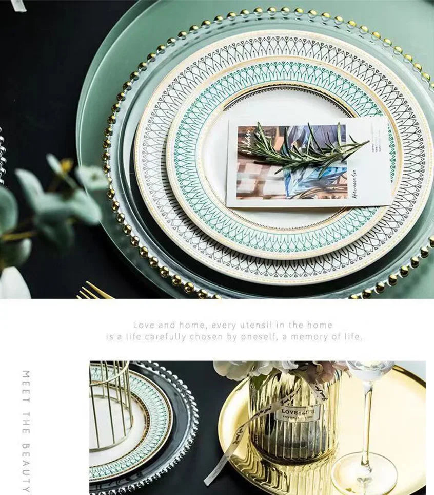 European style ceramic desserts, salad plates, restaurants, light luxury dishes, kitchen utensils - Kimlud